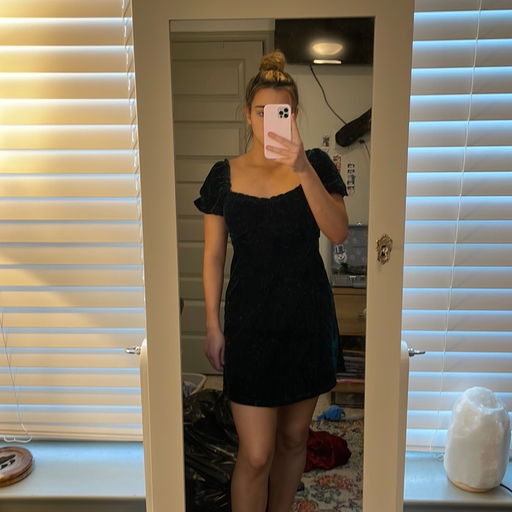 Altar’d State Green Velet Dress